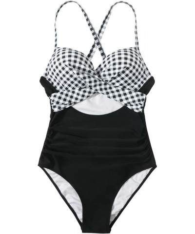 Women's One Piece Swimsuit Tummy Control Cutout High Waisted Bathing Suit Wrap Tie Back Swimsuits A-white $9.66 Swimsuits