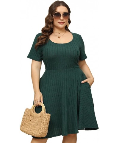 Plus Size Sweater Dress Womens Plus Size A Line Wrap Sweater Dress Sweater Dress in Plus Size Fall Sweater Dress Green-short ...