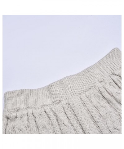 Women Winter Plus Size Cable Knitted Warm Loungewear Suit Sets 2 Piece Tops and Pants Grey $21.07 Activewear