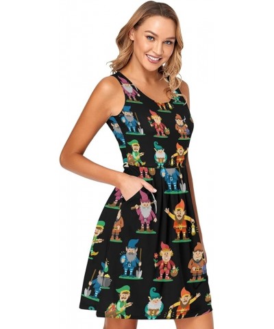 Women's Summer Sleeveless Casual Dresses Swing Cover Up Sundress with Pockets Multi 17 $13.61 Swimsuits