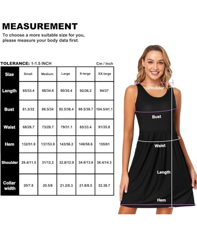 Women's Summer Sleeveless Casual Dresses Swing Cover Up Sundress with Pockets Multi 17 $13.61 Swimsuits