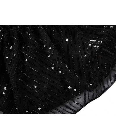 Women's Sequin Blouse Tops Sparkly Beaded Evening Formal Party Dressy Tops Black $30.15 Blouses