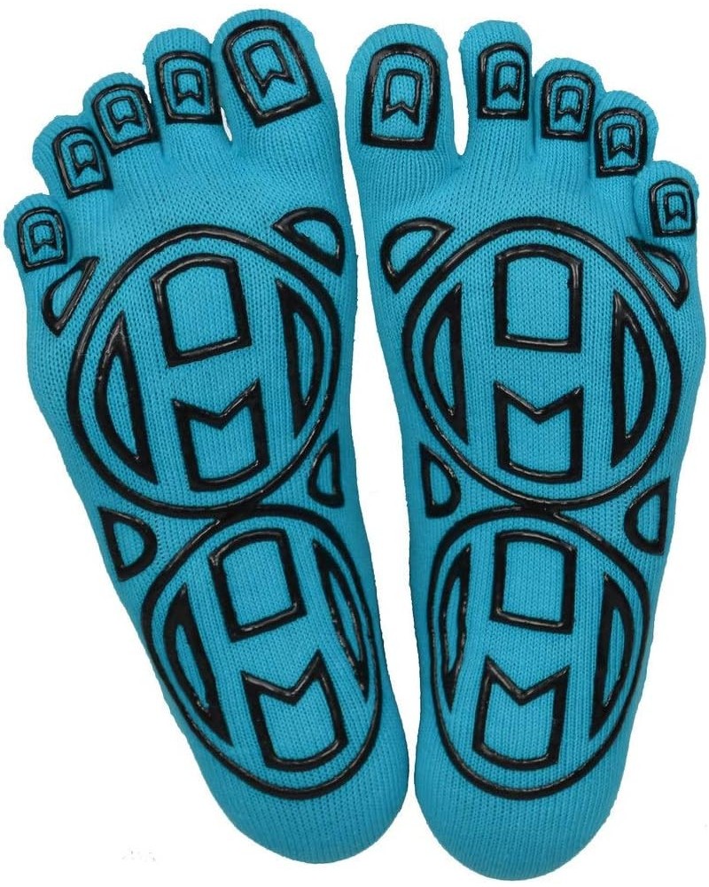 5-Toe Exercise Barefoot Feel Yoga Toe Socks With Full Grip 6pk Scuba Blue $8.82 Socks