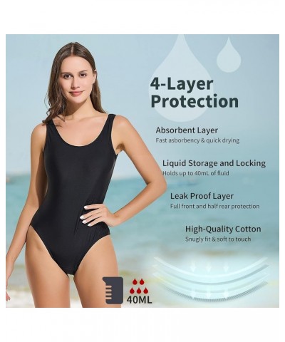 Period Swimwear - Menstrual Swimsuit - One Piece Leakproof Period Bathing Suit for Teens Girls and Women. Black $18.45 Swimsuits