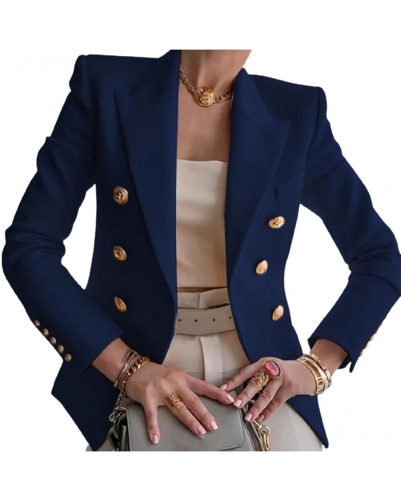 Floral Blazer Jackets for Women 2024 Women's Blazers & Suit Jackets Cropped Business Casual Interview Ladies Jackets Navy Blu...