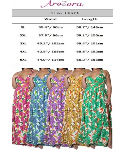 Womens Plus Size Halter Neck Sleeveless Cut Out Floral Print Side Slit Maxi Dress M Yellow $17.98 Dresses
