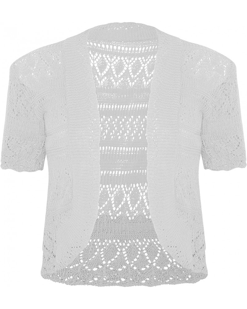 | Short Sleeve Shrug for Women’s | Short Cardigan Bolero Jacket Sweater Dress Cover up | Crochet Knitted Shrug Light Grey $13...