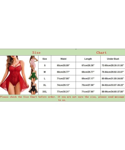 Lingerie for Women Lace Mesh See Though Lingerie Babydoll Nightwear Sexy Sleepwear Teddy Slim Nightgown Boudoir Pajamas Z4 Bl...