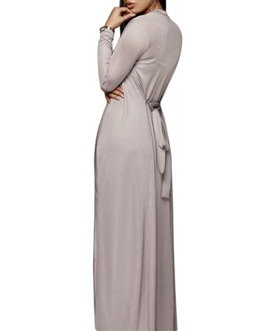 Women's Tracksuit Winter Autumn Knitted Long-sleeved Blazer Coat Tank Long Pants Three Piece Sets Outfit Grey1 $22.05 Others