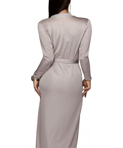 Women's Tracksuit Winter Autumn Knitted Long-sleeved Blazer Coat Tank Long Pants Three Piece Sets Outfit Grey1 $22.05 Others