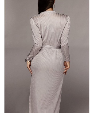 Women's Tracksuit Winter Autumn Knitted Long-sleeved Blazer Coat Tank Long Pants Three Piece Sets Outfit Grey1 $22.05 Others