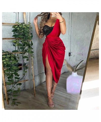 Women's New Years Eve Dress Dress Vintage 1920S Bead Fringe Sequin Lace Party Flapper Cocktail Prom Dress 8-red $24.44 Dresses
