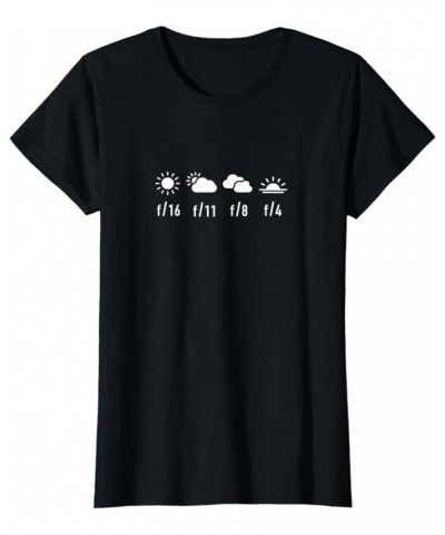 Sunny 16 Exposure Rule Vintage Camera Analog Photography T-Shirt Women Black $11.52 T-Shirts