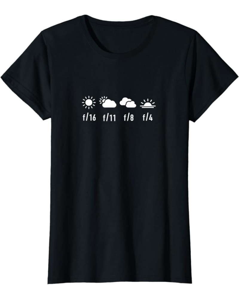 Sunny 16 Exposure Rule Vintage Camera Analog Photography T-Shirt Women Black $11.52 T-Shirts