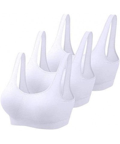 New Upgrade Padded Sports Bras for Women Freedom Seamless Spandex Yoga Bra Pack of 3 White $9.55 Lingerie