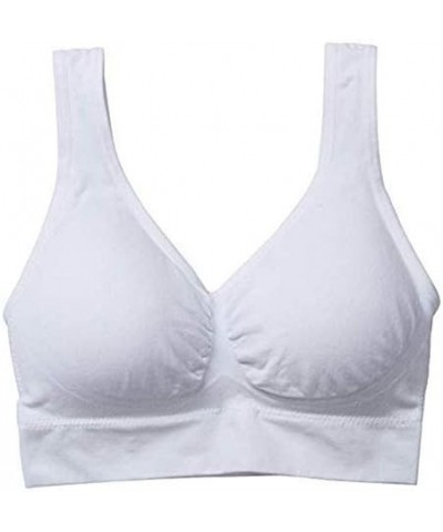 New Upgrade Padded Sports Bras for Women Freedom Seamless Spandex Yoga Bra Pack of 3 White $9.55 Lingerie