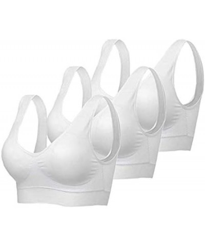 New Upgrade Padded Sports Bras for Women Freedom Seamless Spandex Yoga Bra Pack of 3 White $9.55 Lingerie