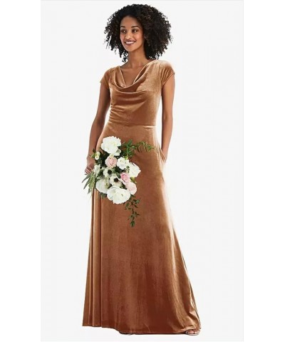 Velvet Bridesmaid Dresses with Sleeves for Wedding Short Sleeve Formal Dresses with Pockets Winter Burgundy $38.42 Dresses
