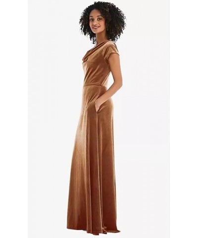 Velvet Bridesmaid Dresses with Sleeves for Wedding Short Sleeve Formal Dresses with Pockets Winter Burgundy $38.42 Dresses