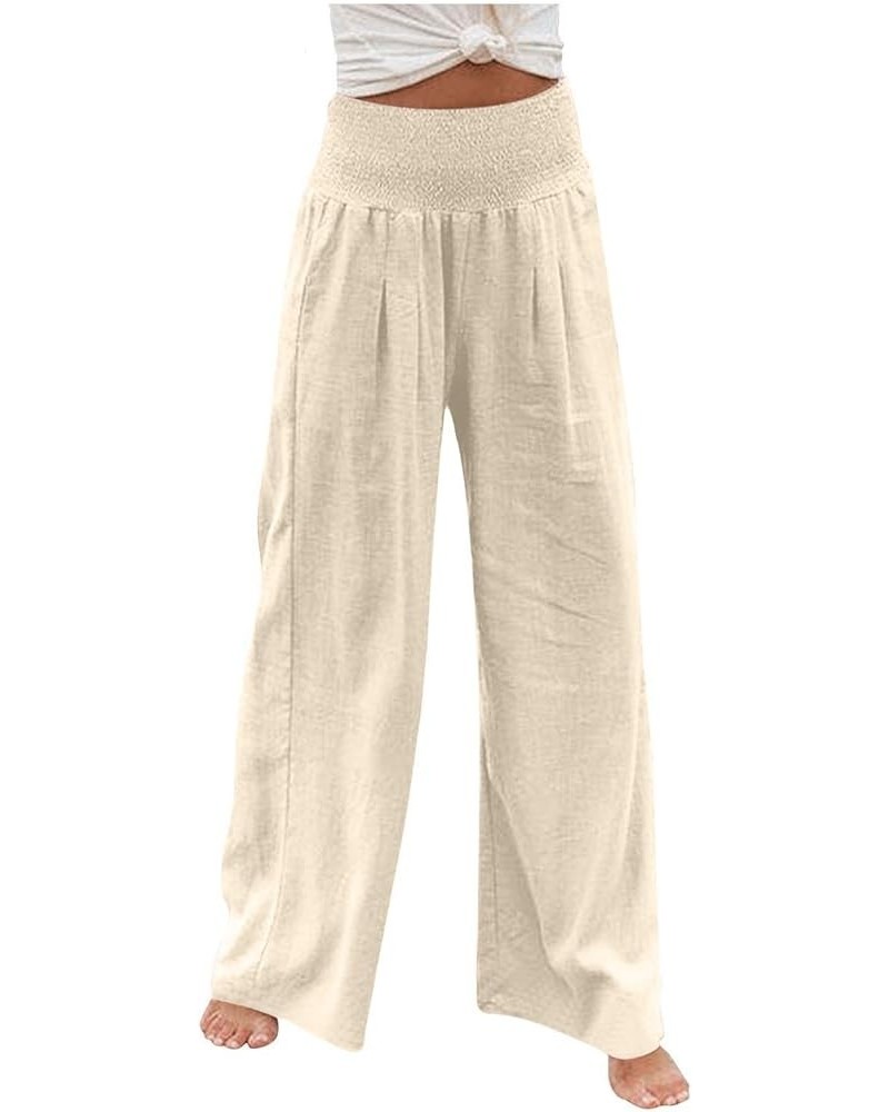Wide Leg Palazzo Pants for Women Casual Loose Comfy High Waisted Straight Leg Pant Trousers with Pockets 02 Khaki $7.78 Pants