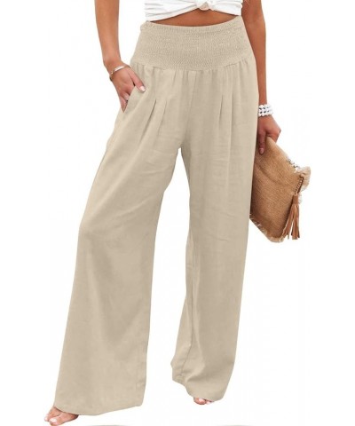 Wide Leg Palazzo Pants for Women Casual Loose Comfy High Waisted Straight Leg Pant Trousers with Pockets 02 Khaki $7.78 Pants