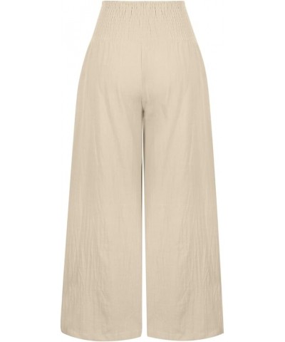 Wide Leg Palazzo Pants for Women Casual Loose Comfy High Waisted Straight Leg Pant Trousers with Pockets 02 Khaki $7.78 Pants
