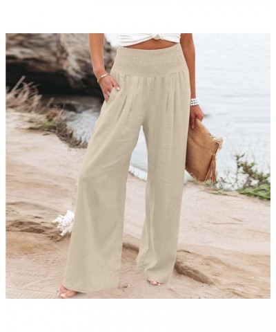 Wide Leg Palazzo Pants for Women Casual Loose Comfy High Waisted Straight Leg Pant Trousers with Pockets 02 Khaki $7.78 Pants