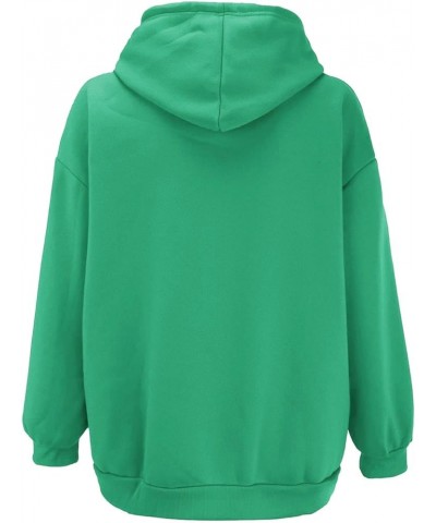 Women Zip Up Hoodies Solid Long Sleeve Fall Oversized Casual Y2K Drawstring Sweatshirts Teen Girls Jacket with Pocket Green $...