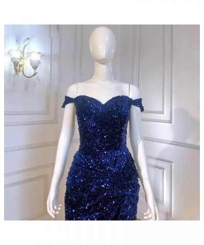 Women's Off Shoulder Mermaid Prom Dresses 2024 Long Sequin Formal Evening Gowns with Slit Teal $45.36 Dresses