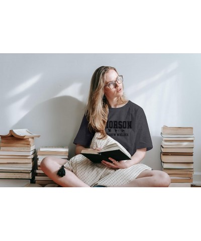 Fourth Wing Embroidered Shirt Women - Riorson Shadow Wielder Dragon Rider Graphic Tee Casual Short Sleeve Tops Dark Gray $13....