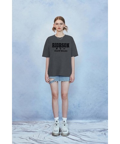 Fourth Wing Embroidered Shirt Women - Riorson Shadow Wielder Dragon Rider Graphic Tee Casual Short Sleeve Tops Dark Gray $13....