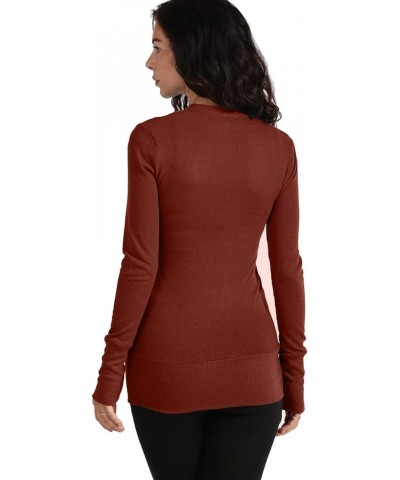 Womens Snap Button Sweater Cardigan with Ribbed Detailed S-3XL Dkrust $10.04 Sweaters