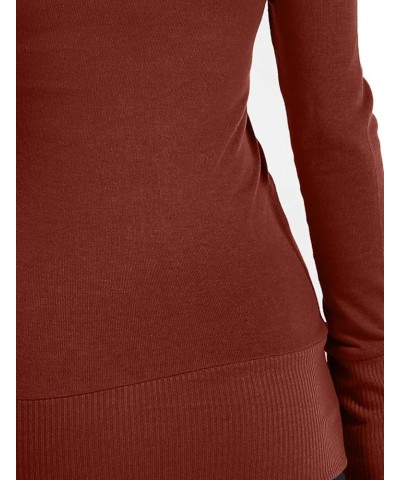 Womens Snap Button Sweater Cardigan with Ribbed Detailed S-3XL Dkrust $10.04 Sweaters