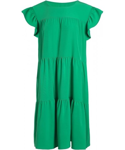 Summer Dresses for Women 2023,Plus Size Casual Cute Babydoll Dress,Tiered Ruffle Flowy Boho Beach Sundress E-green $10.56 Dre...