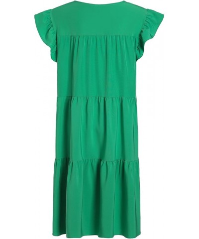 Summer Dresses for Women 2023,Plus Size Casual Cute Babydoll Dress,Tiered Ruffle Flowy Boho Beach Sundress E-green $10.56 Dre...
