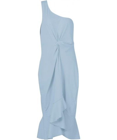 Summer Dresses for Women 2024 Sexy Off Shoulder Ruched Bodycon Dress Trendy Split Ruffle Wedding Guest Cocktail Dress E-light...