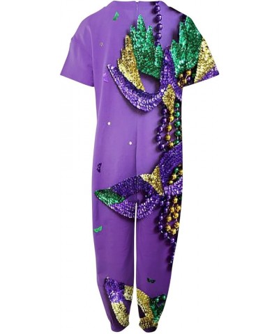 Womens 2024 Jumpsuit One Piece Rompers Workout V Neck Harem Wide Leg Long Pants Winter Fall Outfits with Pockets 3-light Purp...