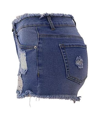 Women's Mid Waist Distressed Stretchy Denim Jean Shorts B1-dk007-1 $9.66 Shorts