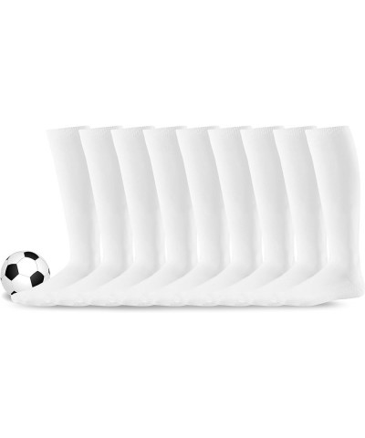 Soccer Socks Athletic Sports Socks Softball Baseball Cushioned Knee High Tube Socks Kids Teens Women Men Unisex 9 Pair-white ...
