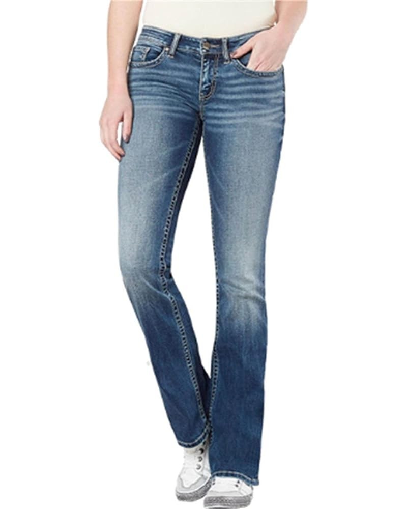 Women's Washed Bootcut Jeans Mid Rise Slimming Stretch Flare Denim Pants Distressed Casual Bell Bottom Jean Trousers Blue2 $1...