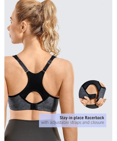 Women's Full Support High Impact Racerback Lightly Lined Underwire Sports Bra Dark Flower Ash $19.24 Lingerie