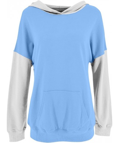 Fall Clothes for Women 2023 Solid Oversized Hoodies Long Sleeve Sweaters Pullover Sweatshirts with Pocket 02-sky Blue $7.79 H...
