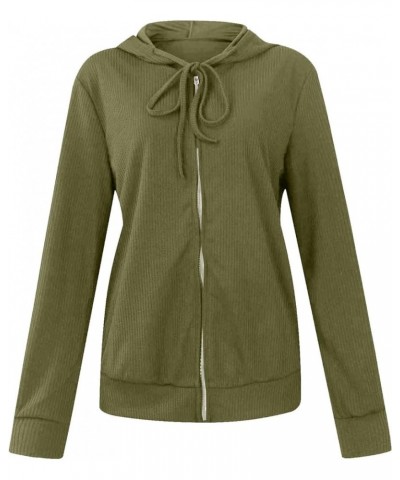 Womens Zip Up Sweatshirts Jackets Long Sleeve Casual Loose Outwear with Pockets Oversized Sweatshirt for Women 02-army Green ...