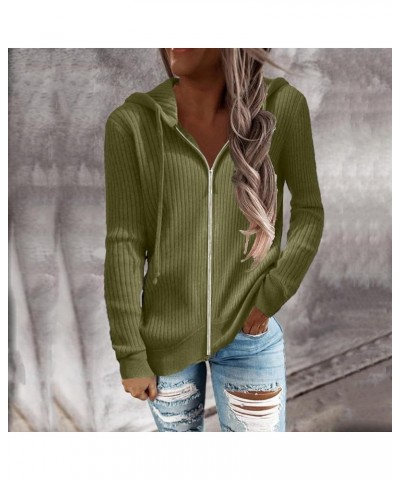 Womens Zip Up Sweatshirts Jackets Long Sleeve Casual Loose Outwear with Pockets Oversized Sweatshirt for Women 02-army Green ...