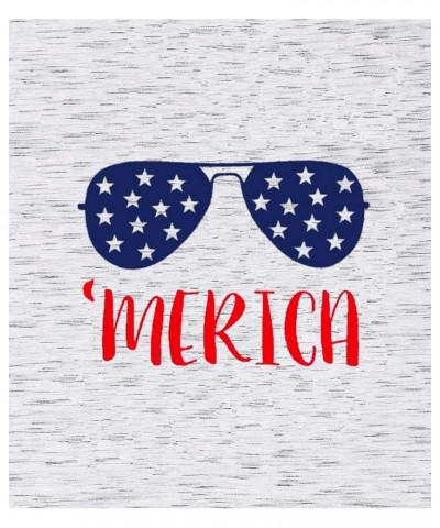 American Flag Tank Tops Women Sunglass Graphic Tees Shirts Casual Sleeveless 4th of July Shirt Tops White $10.34 Tanks