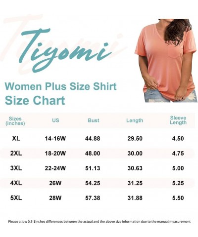 Plus Size T Shirt for Women Short Sleeve Loose Casual Blouse Soft Tops Tie Dye Print Soild Color Shirts XL-5XL 14-28 1_pink P...