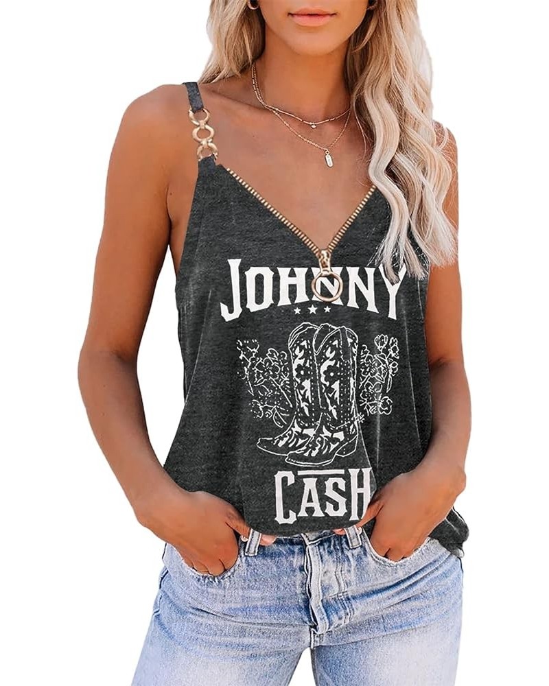 Women's Sexy Sleeveless Tank Tops Summer Tops V Neck Zipper Basic Cami Tee Shirts Blouses Print 6 $14.66 Tanks