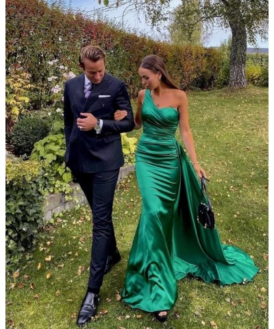 One Shoulder Mermaid Bridesmaid Dresses Bodycon Prom Dresses Long for Women Formal Evening Gown Stretch Khaki $44.67 Dresses
