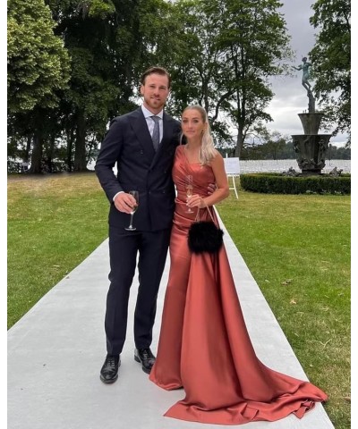 One Shoulder Mermaid Bridesmaid Dresses Bodycon Prom Dresses Long for Women Formal Evening Gown Stretch Khaki $44.67 Dresses