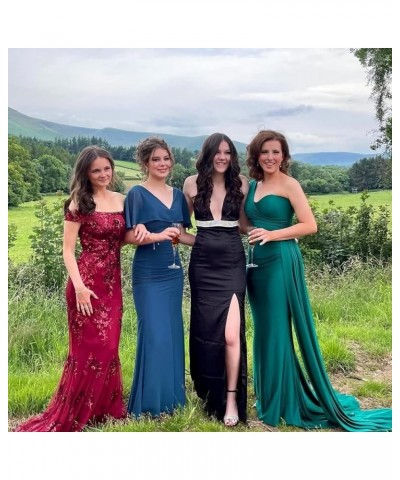 One Shoulder Mermaid Bridesmaid Dresses Bodycon Prom Dresses Long for Women Formal Evening Gown Stretch Khaki $44.67 Dresses